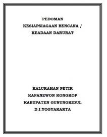 PEDOMAN KESIAPSIAGAAN BENCANA/KEADAAN DARURAT